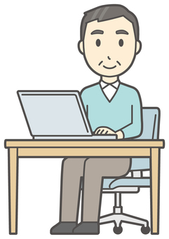  ニット中年男性-526-全身