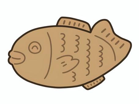 たい焼き(ニコニコ) たい焼き,和菓子,甘いもの,食べ物,ゆるい,かわいい,ゆるかわいい,手描き,イラストのイラスト素材
