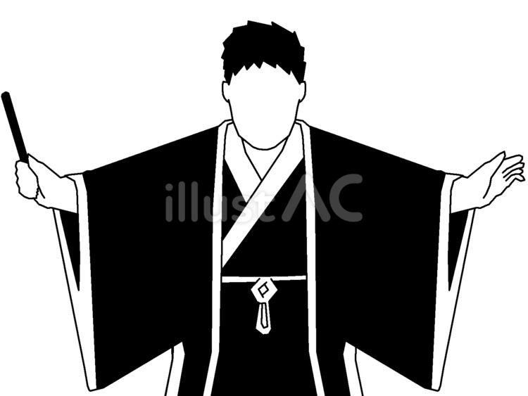 落語家のシルエット 落語家,芸人,男性のイラスト素材