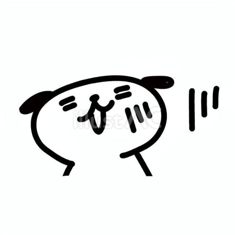 ショックを受ける犬 犬,キャラクター,白黒のイラスト素材