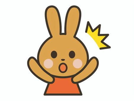びっくりするかわいい茶色うさぎの上半身 びっくりするかわいい茶色うさぎの上半身 うさぎ,驚く,びっくり,かわいい,危険,ショック,注意,目撃,動物,キャラクターのイラスト素材