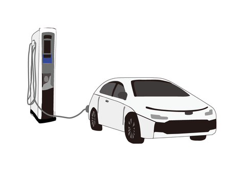 シンプルな電気自動車 シンプルな電気自動車 電気自動車,エコ,自動,省エネ,温暖化,対策,ベクター,シンプル,エコカー,生活のイラスト素材