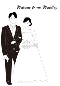 歡迎板黑白, 婚礼, 结婚, 婚礼, JPG 和 AI