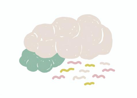 天気_落書き_曇り 天気,天候,曇り,アイコン,落書き,雲のイラスト素材