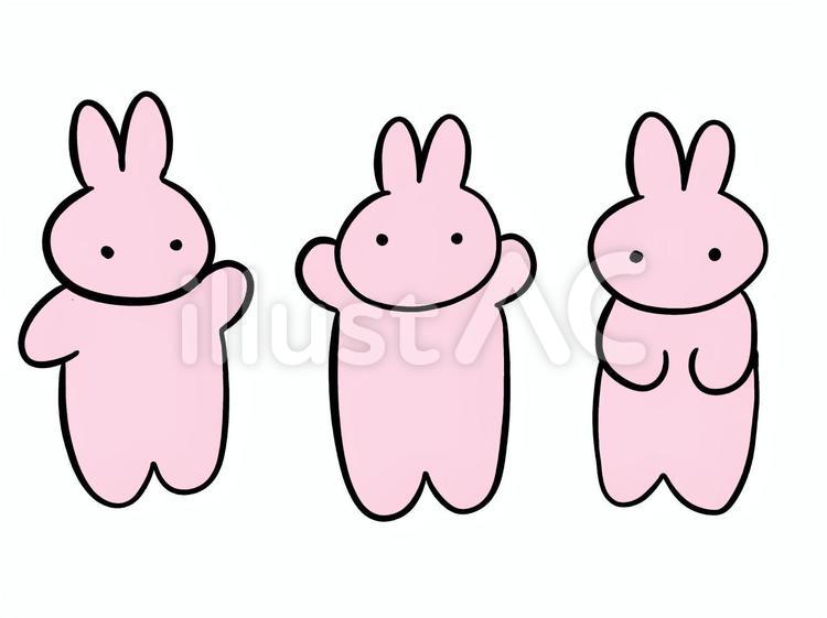 色んな指を差すポーズのうさぎ うさぎ,動物,ペットのイラスト素材