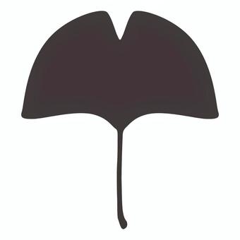 イチョウの葉1(シルエット/モノクロ) イチョウ,銀杏,シルエット,モノクロ,秋,葉,落ち葉,ピクトグラム,単色,マークのイラスト素材