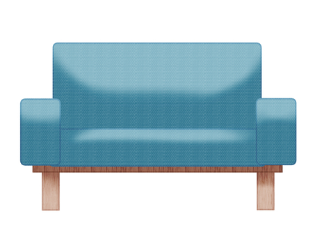 青系のソファ ソファ,リビング,インテリア,家具,椅子,部屋,青,リラックス,生活,暮らしのイラスト素材