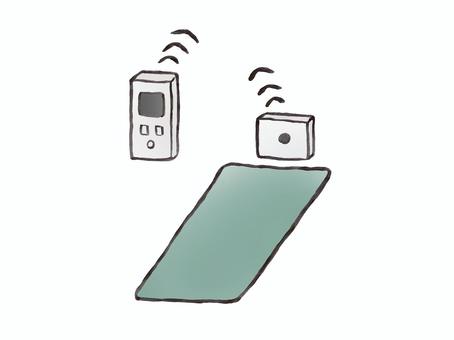 認知症徘徊感知機器 認知症徘徊探知機器,福祉用具,介護,福祉,センサー,徘徊,高齢者のイラスト素材