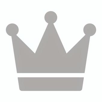 シルバーの王冠シルエットアイコン 王冠,クラウン,シルバー,銀色,アイコン,シルエット,マーク,シンプル,フラット,ランキングのイラスト素材