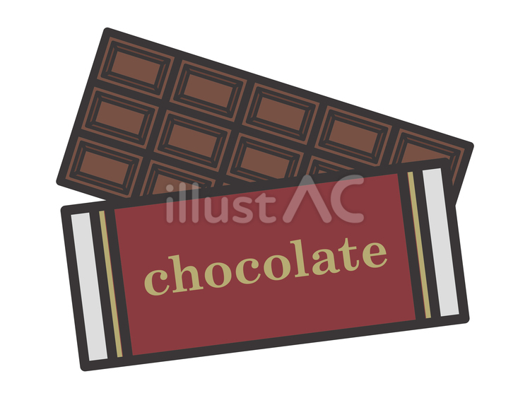 板チョコ（２枚・包装あり）02 板チョコ,チョコレート,お菓子のイラスト素材