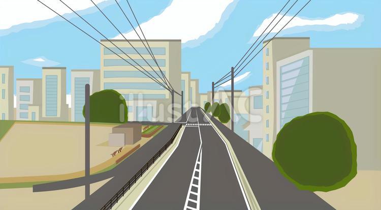 道路-景色 道路,車道,車線のイラスト素材