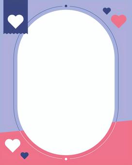 ラブリー枠２ フレーム,枠,飾り,ピンク,ラブリー,ハート,丸,写真フレーム,縦長,透過のイラスト素材