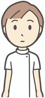  理学療法士女-755-バスト ポカン,理学療法士,整体師,白衣,医療,病院,柔道整復師,カイロプラクティック,鍼灸師,マッサージ師のイラスト素材