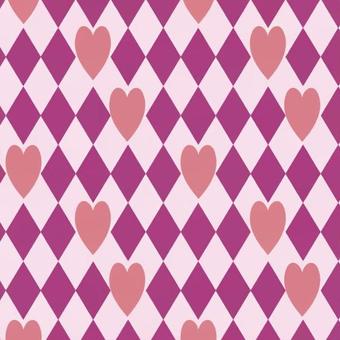 アーガイルハートピンク 2月14日,2月,冬,バレンタインデー,イベント,アーガイル,ハート,模様,恋愛,プレゼントのイラスト素材