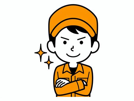 Confident worker man Simple, JPG, PNG and EPS Confident worker man Simple, male, operator, hat, JPG, PNG and EPS
