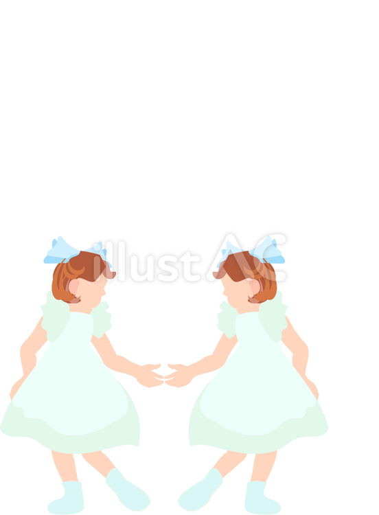 水仙レースと女の子 かわいい,女の子,枠のイラスト素材
