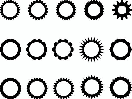 Illustration, gear, set, metal, 