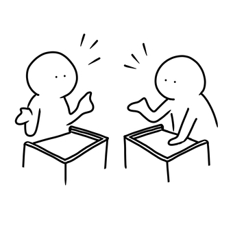 対談する人たち 対談,人,話し合い,協議,議論,ディスカッション,ディベート,討論,討議,意見交換のイラスト素材