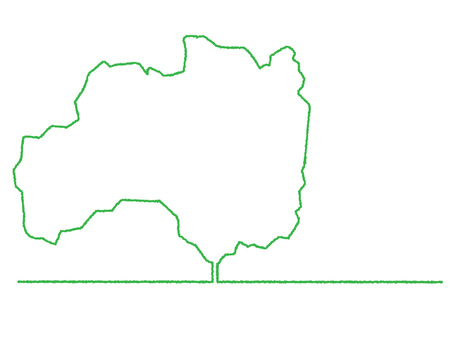 福島の一筆書き 福島,地図,一筆,線画,手描き,挿絵,ワンポイント,素材,商用可,無料のイラスト素材