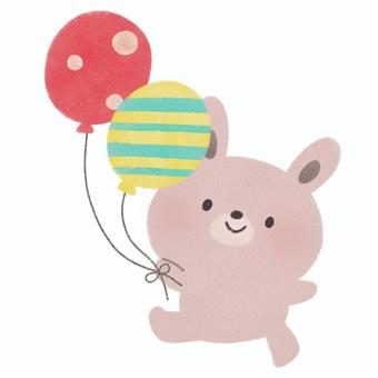 Illustration, balloon, rabbit, to have, 