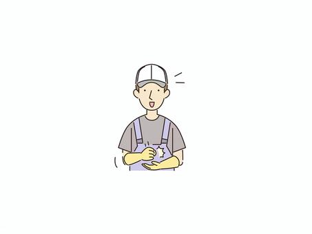 納得する漁師 理解,承認,同意,受け入れ,共感,合意,納得,カラー,漁師のイラスト素材