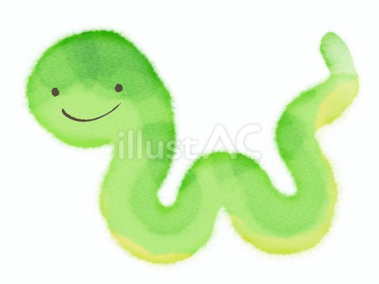 ちぎり絵風のかわいいへびB 蛇,ヘビ,へびのイラスト素材