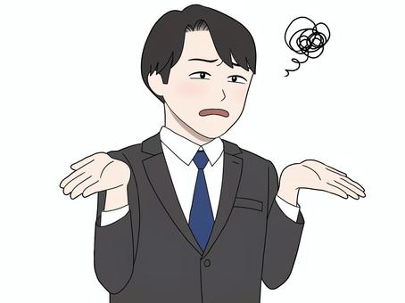 だめだこりゃ…と呆れるスーツの男性 期待外れ,がっかり,幻滅,失望,落胆,裏切られる,徒労に終わる,肩透かし,なんだ,なーんだのイラスト素材