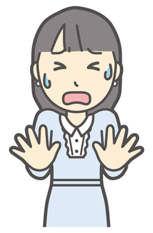 もうやめてとオロオロしている若い女の子 怖がる,女性,女の子,オシャレ,人,上品,お嬢様,女,若い,怯えるのイラスト素材