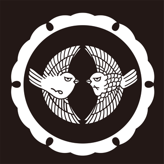 家紋 雀 家紋 雀 家紋,紋,紋章,雀,動物紋,文様,紋様,家系,血すじ,血統のイラスト素材