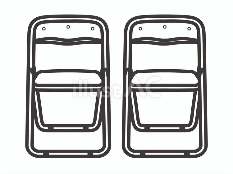 パイプ椅子２脚（背面）セット03 パイプ椅子,学校,イベントのイラスト素材