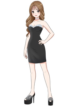 キャバクラ嬢（黒） キャバ嬢,アゲ嬢,お水,キャバクラ,スナック,クラブ,パブ,ホステス,ナイトワーク,夜職のイラスト素材