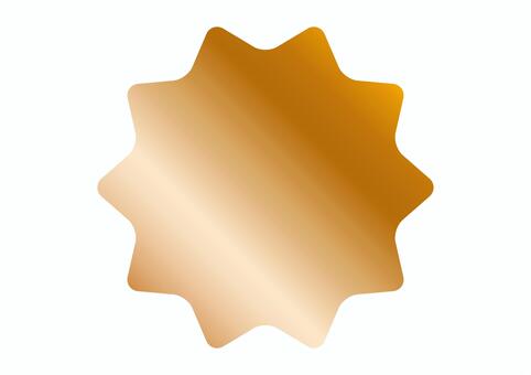角丸でオシャレなポップアイコン1_銅 ギザギザ,なみなみ,角丸,アイコン,メタリック,メダル,キラキラ,ランキング,銅,丸みのイラスト素材