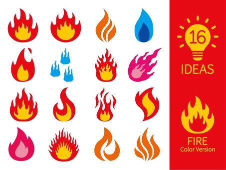 flame icon set, geni, inflammation, geni, JPG, PNG and AI