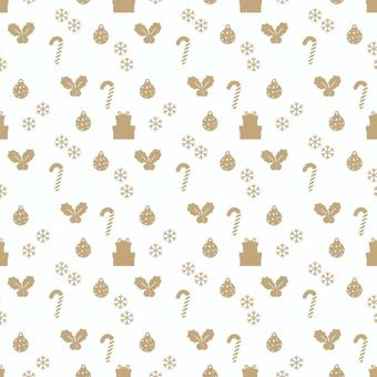 クリスマスシームレスパターン（ゴールド）