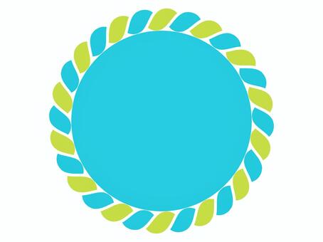 ロープ丸フレーム水色ライム ロープ,縄,丸,枠,フレーム,円形,囲み,装飾,水色,ライムのイラスト素材