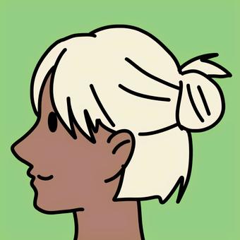 横顔アイコン2wayヘアスタイル 横顔アイコン2wayヘアスタイル 横顔,女性,2way,ショート,ロング,兼用,ハーフアップ,茶髪,笑顔,にっこりのイラスト素材