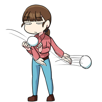 受け流す女性 人物,生活,全身,女性,受け取る,流す,無関心,素材のイラスト素材