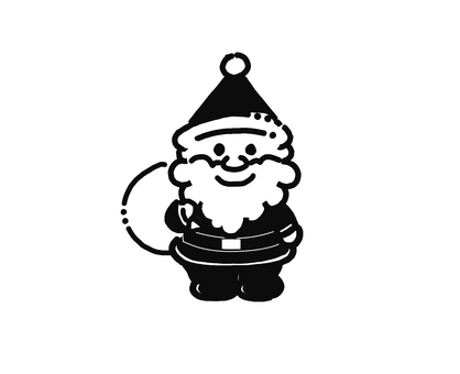 サンタクロース(シルエット) サンタクロース,シルエット,クリスマスのイラスト素材