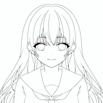 セーラー服の少女 コスプレ,女子,女の子,美少女,萌え,アイコン,かわいい,フリー,無料,萌え系のイラスト素材