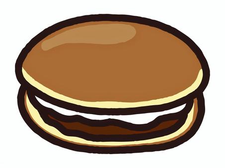 あんこと生クリームのどら焼き どら焼き,あんこ,生クリーム,和菓子,スイーツ,お菓子,甘味,差し入れ,プレゼント,お土産のイラスト素材