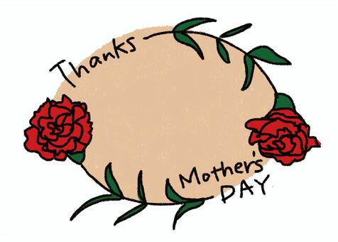 Illustration, mother's day, carnation, red, JPG and PNG