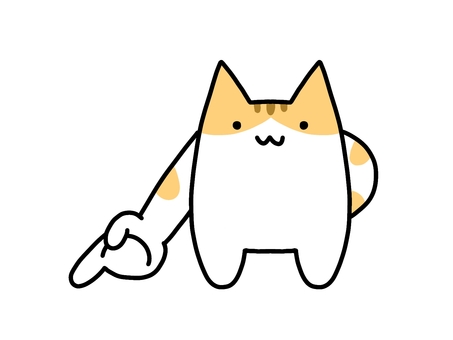 左下を指さす猫 指差し,猫,左下,方向,指示,かわいい,人差し指のイラスト素材