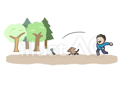 犬と遊ぶ