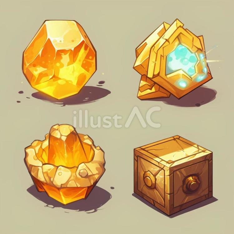 金のアイテム 金,ストーン,宝石のイラスト素材