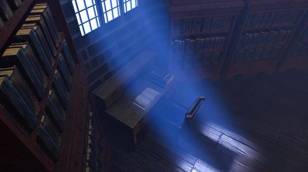 星屑の光が舞い降りる古文書の間 ファンタジー,書斎,本棚,書庫,本,背景,部屋,空間,資料,アンティークのイラスト素材