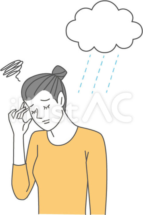 気象病 気象病,めまい,頭痛のイラスト素材