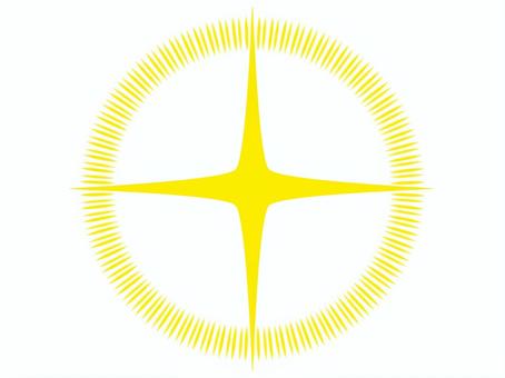 十字と円型のキラキラマーク キラキラ,星,光,輝き,スター,ピカピカ,かわいい,光沢,イエロー,黄のイラスト素材