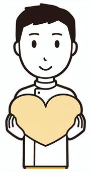  理学療法士男(黄)-294-バスト ハート,理学療法士,整体師,白衣,医療,病院,柔道整復師,カイロプラクティック,鍼灸師,マッサージ師のイラスト素材