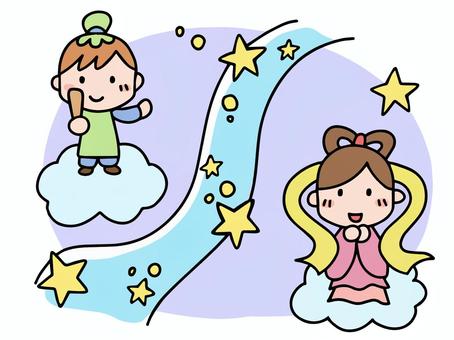 Tanabata, milky way, orihime, planet, JPG, PNG and AI