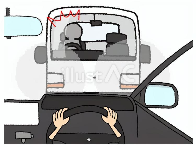 逆走 逆走,注意喚起,運転席のイラスト素材